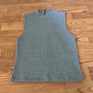 Forever 21 Gray Ribbed Turtleneck Crop Top